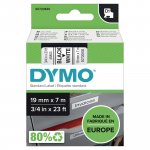 Dymo D1 Teippi 19mm x 7m musta/valkoinen