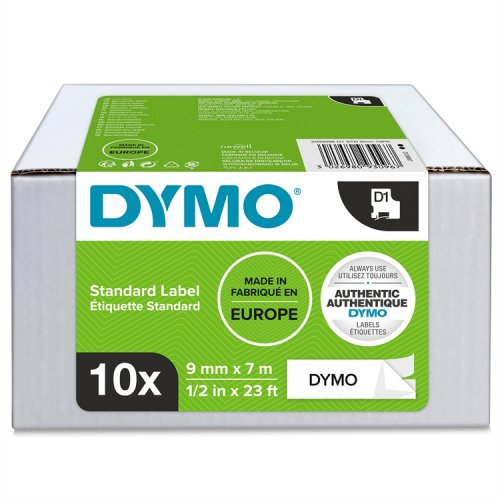 Dymo D1 Teippi 41913 9 mm musta/valkoinen /10, hinta 169,55€