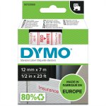 Dymo D1 Teippi 45015 12 mm valkoinen/punainen