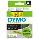 Dymo D1 Teippi 45018 12 mm keltainen/musta