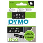 Dymo D1 Teippi 45021 12 mm musta/valkoinen