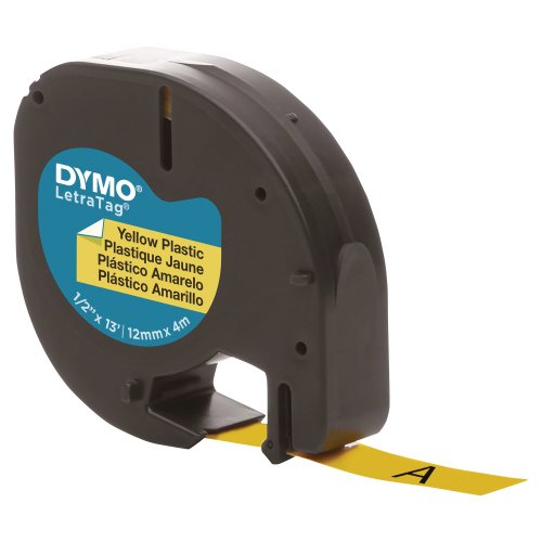 Dymo Letratag Nauha 12 mm x 4 m, musta/keltainen, hinta 10,33€