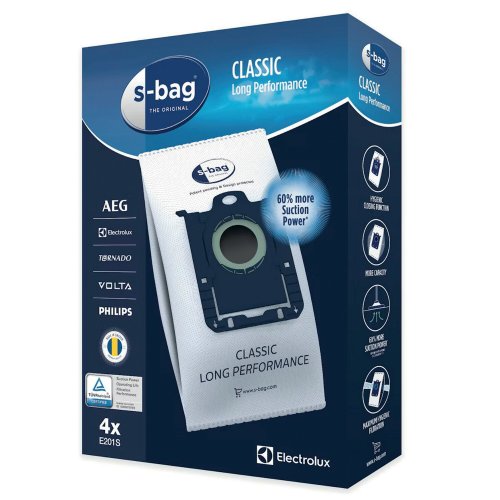 Electrolux s-bag classic e201s pölypussit 4kpl, hinta 15,20€