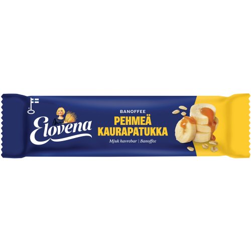 Kaurapatukka Elovena pehmeä 30g banoffee 15kpl, hinta 16,86€