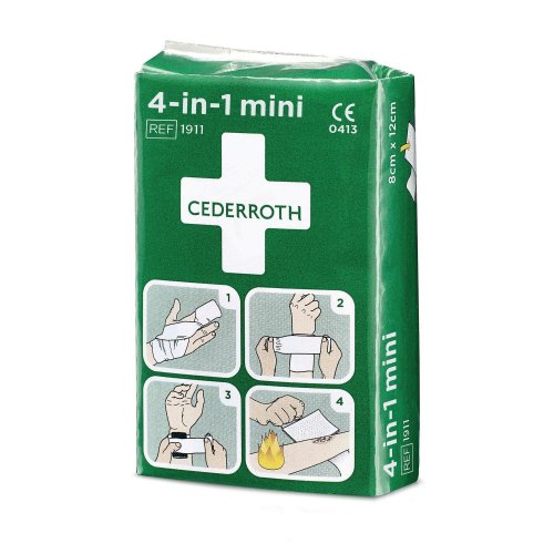 Ensiapuside Cederroth 1911 4-in-1 edullisesti, halpa hinta, steriili yleisside eri käyttötarkoituksiin