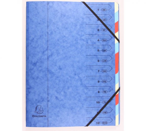 Esijärjestin Exacompta A4 12-osainen sininen, hinta 5,94€