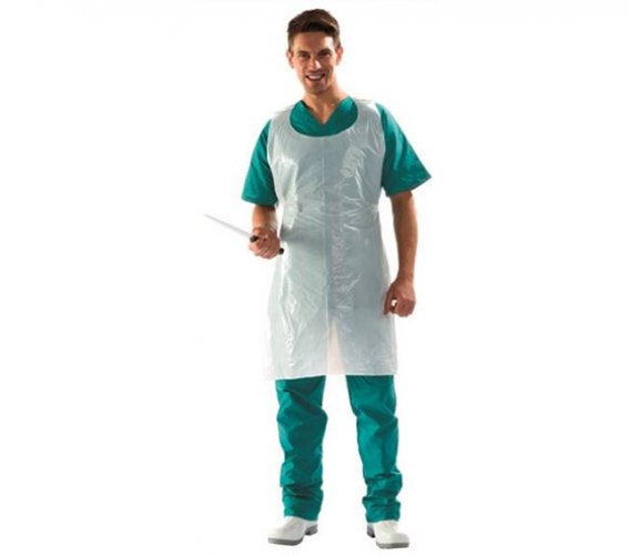Esiliina Sir Density Apron valkoinen PE 86 x 110 cm /50, hinta 17,50€