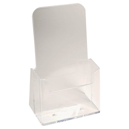 Esiteteline pöydälle, kirkas Exacompta Desktop Display 1/3 A4 on tyylikäs esiteteline. Esitetelineeseen sopii hyvin mainokset, ruokalistat ja esitteet. Esitetelineen mitat ovat 115 x 65 x 182 mm.