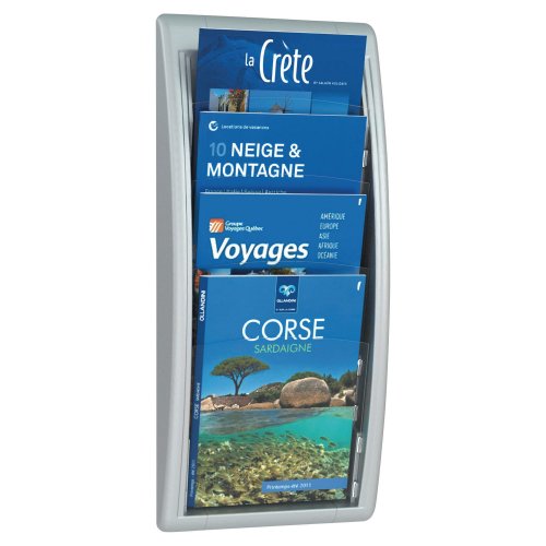 3776261 Esiteteline hopea Paperflow 4x A4 on tyylikäs seinäteline edulliseen hintaan Proficientin verkkokaupasta. Esitetelineen mitat ovat 29x9,5x65cm ja lokeroiden syvyys on 18mm.Seinätelineen moduuleita voidaan liittää yhteen.