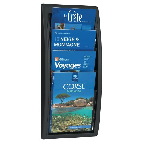Esiteteline seinälle musta Paperflow A4 4-osainen, Edullinen ja tyylikäs seinäesiteteline sopii hyvin toimistoihin A4 kokoisille esitteille A4 esiteteline seinälle mitat ovat 29x9,5x65cm, toimitamme laadukkaat esitetelineet seinälle vain parissa päivässä