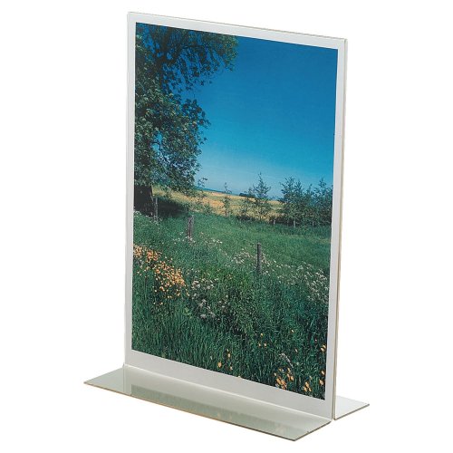 3337264 Esiteteline T-malli A4 on pöydällä pidettävä laadukas ja kestävä esiteteline esimerkiksi mainoksille, ruokalistoille ja kylteille. Esitetelineen pinta on korkealaatuista akryylia. Katso myös muita esitetelineitä verkkokaupastamme.