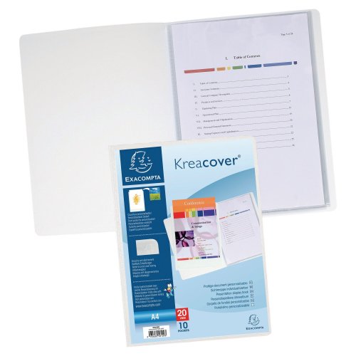 Esittelykansio Exacompta a4 10-osainen valkoinen, hinta 3,20€