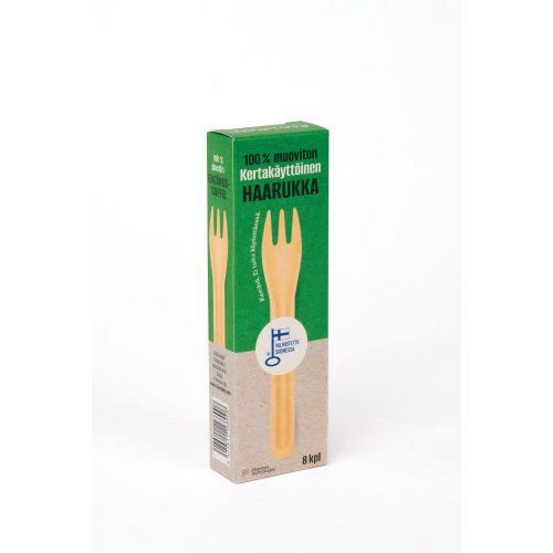 Fiberdom kertakäyttöhaarukka muoviton 1 kpl=8 haarukkaa 8kpl, hinta 2,02€