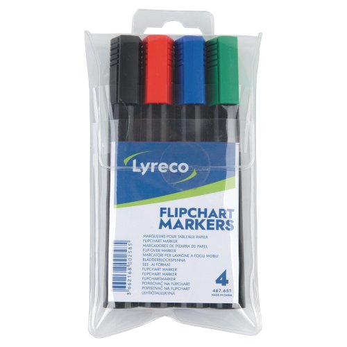 Fläppitaulukynä Lyreco pyöreä 2mm värilajitelma 4kpl, hinta 2,24€