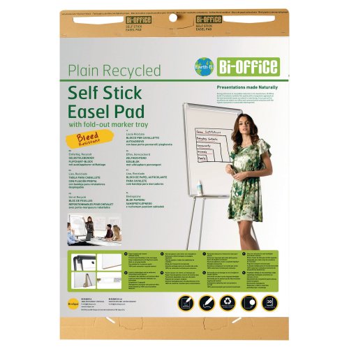4685981 Fläppitaululehtiö Earth-It Self Stick Eko on 95% kierrätysmateriaaleista valmistettu luentotaululehtiö. Se on itsekiinnittyvä ja sen voi kiinnittää uudestaan monta kertaa. Toimitus kahden kappaleen erissä.