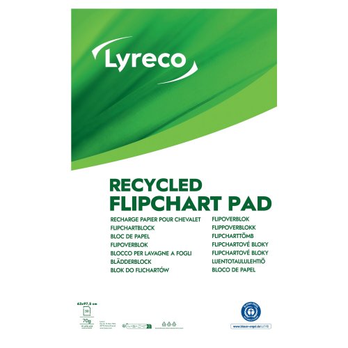 Fläppitaulupaperi Lyreco 63 x 97,5 cm blanko 5kpl, hinta 92,78€