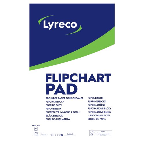 Fläppitaulupaperi Lyreco 63 x 97,5 cm blanko 5kpl, hinta 87,40€