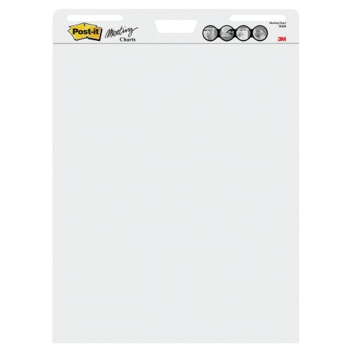 191817 Fläppitaululehtiö valkoinen Post-It 63,5 x 77,5cm 2kpl toimitetaan toimistollenne vain parissa päivässä. Fläppitaululehtiön takana on liimaraita joten lehtiö on helppo kiinnittää uudelleen vahingoittamatta taulua tai seinää.
