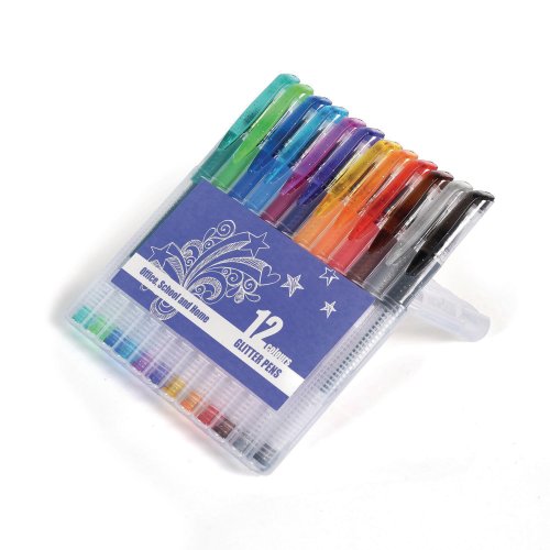 Geelikynä Glitter värilajitelma 12 kynää 1mm. 12kpl, hinta 6,92€