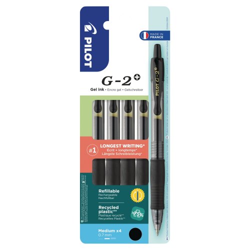 Geelikynä pilot g2+ mek 0,7 musta 4kpl, hinta 17,65€