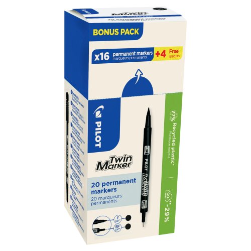 Geelikynä Pilot twin 0.8/0,4 mm musta 20kpl, hinta 55,57€