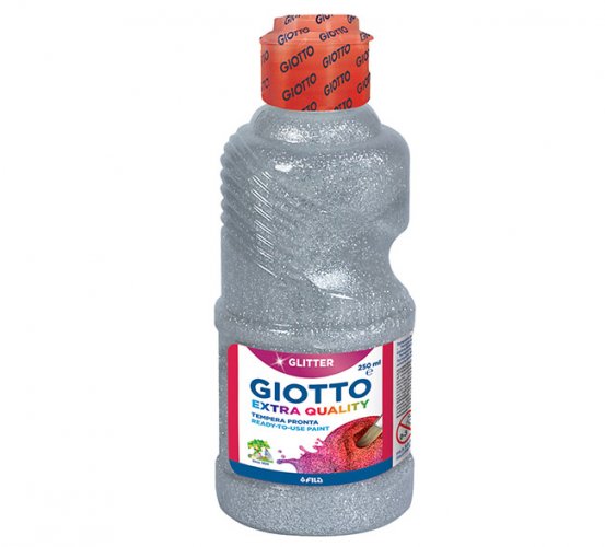 Askarteluväri Giotto Glitter Paint hopea 250 ml, hinta 8,74€