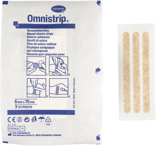 Haavansulkuteippi Hartmann Omnistrip 76 x 6 mm 150 kpl, hinta 45,76€