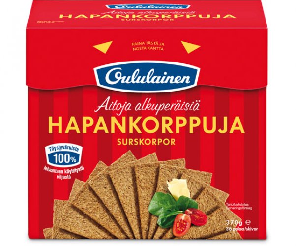Hapankorppu 375 g Oululainen, hinta 4,26€
