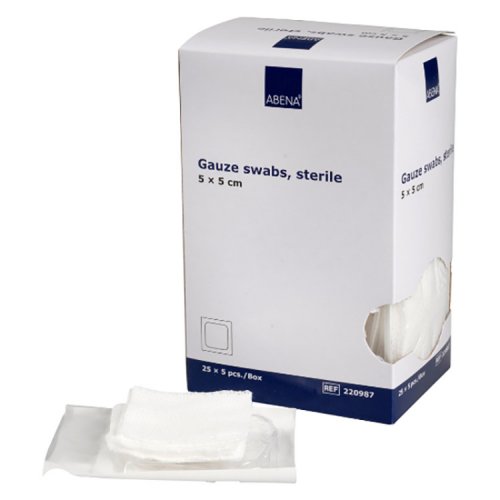 Harsotaitos Abena Curi-Med steriili 5 x 5 cm 125 kpl, hinta 3,37€