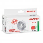 Hintaetikettirulla Meto 26x16mm irtoava punainen 1000 etik/rll
