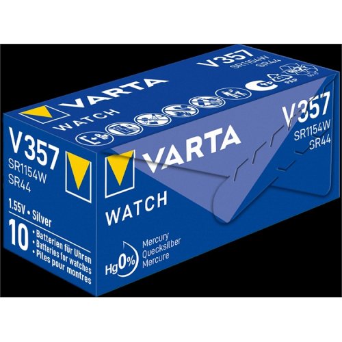 Hopeaoksidiparisto Varta Watch (Silver Coin) V357/SR44, hinta 1,63€