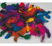 Höyhenet Playbox helmikana 5-10 cm värilajitelma /100