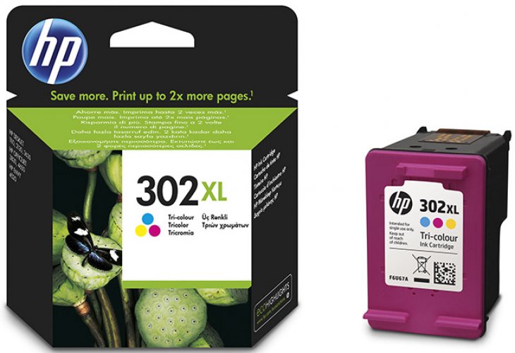 Mustekasetti HP F6U67AE 3-VÄRIPATRUUNA 302XL 0,33K värikasetti, hinta 43,73€