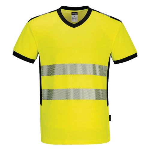 Huomio T-paita Portwest pw310 v-kaulus keltainen/musta lk2 s, hinta 30,27€