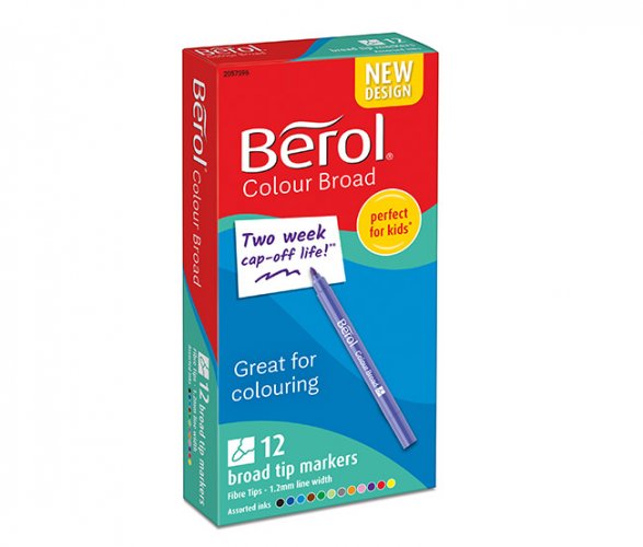 Huopakynä Berol Colour Broad värilajitelma /12, hinta 8,97€