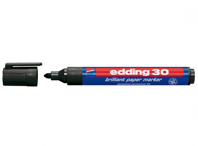 Huopakynä Edding 30 permanent 1,5-3 mm musta, hinta 1,29€