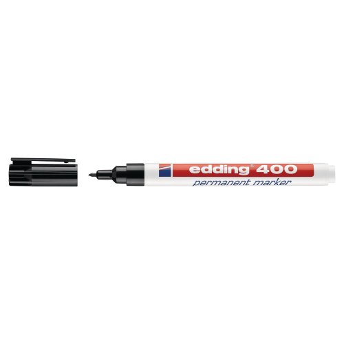 Huopakynä Edding 400 pyöreä 1 mm permanent musta, hinta 2,80€
