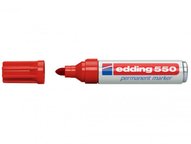 Huopakynä Edding 550 permanent 3-4 mm punainen, hinta 2,26€