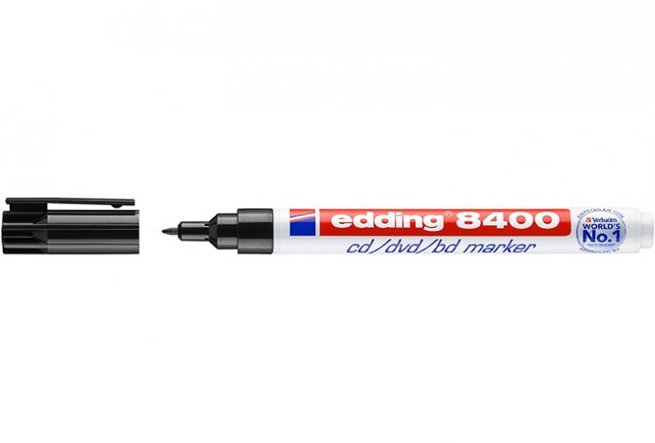 Huopakynä Edding 8400 CD/DVD Marker 0,5-1 mm musta, hinta 1,71€