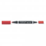 Huopakynä Kaksikärkinen Staedtler lumocolor 348-2 duo pyöreä 0,6/1,5mm punainen