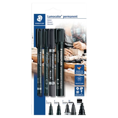 Huopakynä Lajitelma Staedtler 60bk musta blister 4kpl, hinta 15,77€