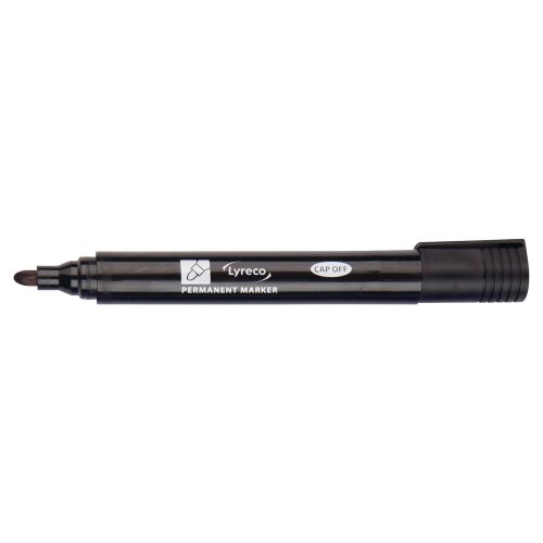 Huopakynä Lyreco pyöreä 1,1-2,8mm permanent musta, hinta 0,60€