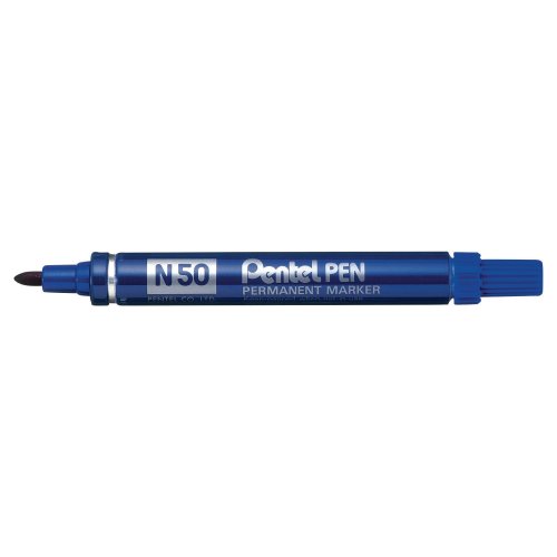 Huopakynä Pentel n50 pyöreä 1-2 mm permanent sininen, hinta 1,88€