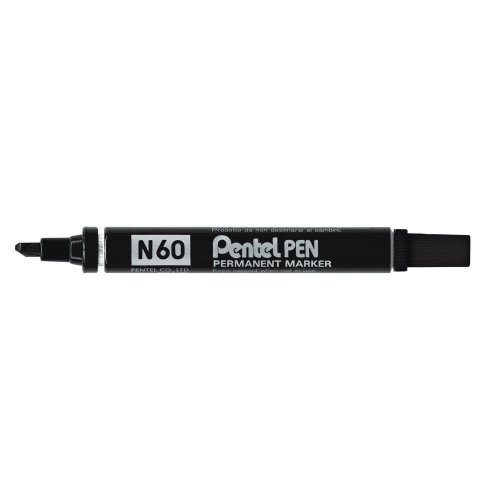 Huopakynä Pentel n60 viisto 1-5 mm permanent musta, hinta 2,21€