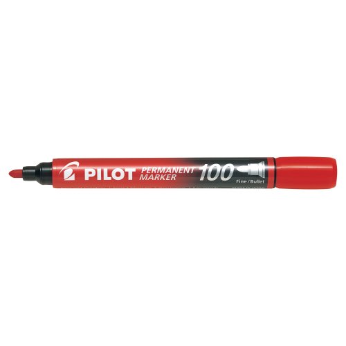 Huopakynä Pilot sca 100 pyöreä permanent punainen, hinta 1,80€