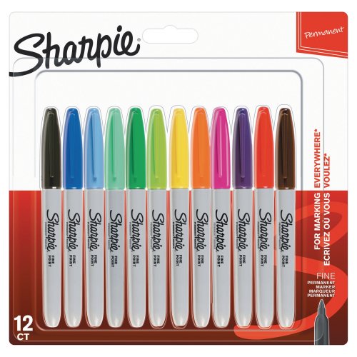 Huopakynä Sharpie fine pyöreä 0,9mm värilajitelma 12kpl, hinta 24,60€