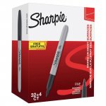 Huopakynä Sharpie fine pyöreä 1mm musta, säästöpakkaus 32+4 kynää