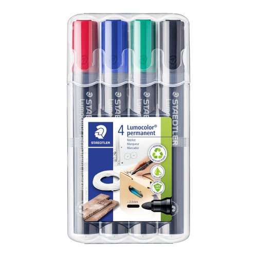 Huopakynä Staedtler 352 pyöreä 2mm permanent värilajitelma 4kpl, hinta 6,07€