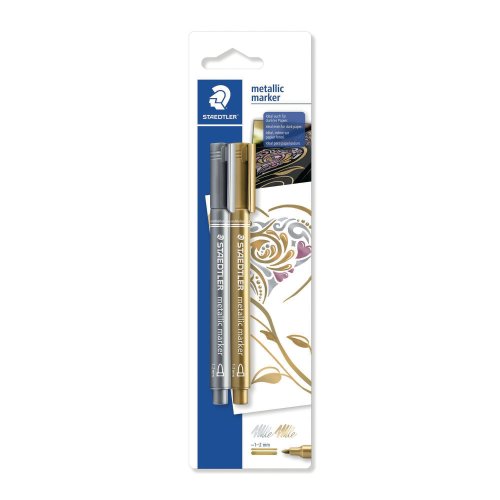 Huopakynä Staedtler 8323 metal kulta ja hopea 2kpl, hinta 4,33€
