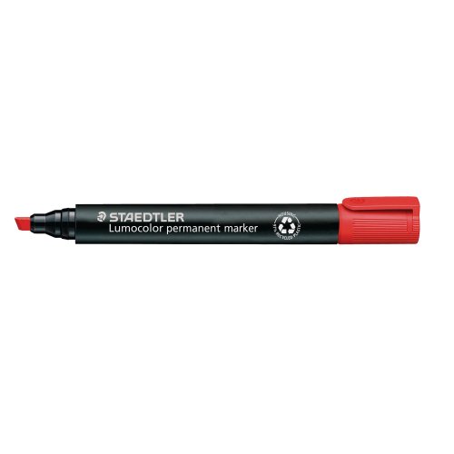 Huopakynä Staedtler lumocolor 350 viisto 2-5 mm permanent punainen, hinta 1,57€